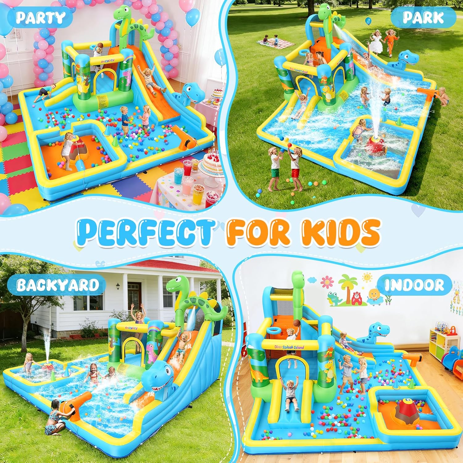 AKEYDIY Inflatable Water Slide Akeydiy