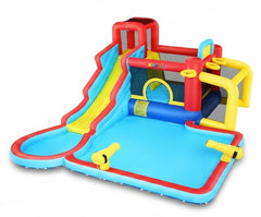 AKEYDIY Water Slide Bounce House,10-in-1 Water Bounce House Backyard Waterpark with Long Water Slide