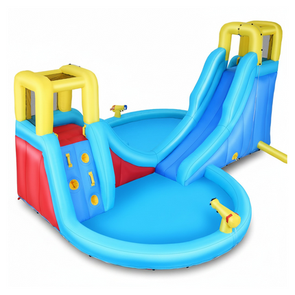 AKEYDIY Mega Slide N’ Go Inflatable Water Slide Park-–Water Slide Heavy-Duty Water Slides for Kids Backyard -Climbing Wall