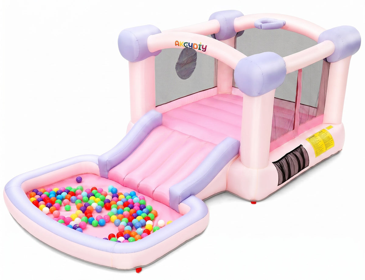 AKEYDIY Bounce House, Pastel Inflatable Bounce House with Slide