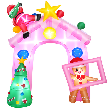 10FT Christmas Inflatables Archway with Santa Claus,Snowman & Christmas