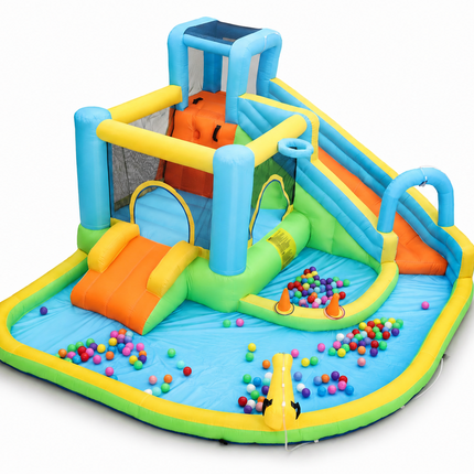 Big Water Slide for Kids 13-in-1 Waterslide Bounce House w/Blower