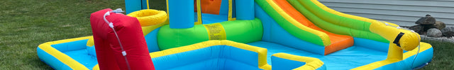AKEYDIY Inflatable Swimming Bounce House Water Slides, 13FTx12.5FT Extra Large Waterslide Jumping Castle with Kids Deep Pool 