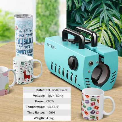 AKEYDIY 600W Heat Press 30oz Sublimation Blanks Tumblers Press Akeydiy