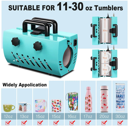 AKEYDIY 600W Heat Press 30oz Sublimation Blanks Tumblers Press Akeydiy