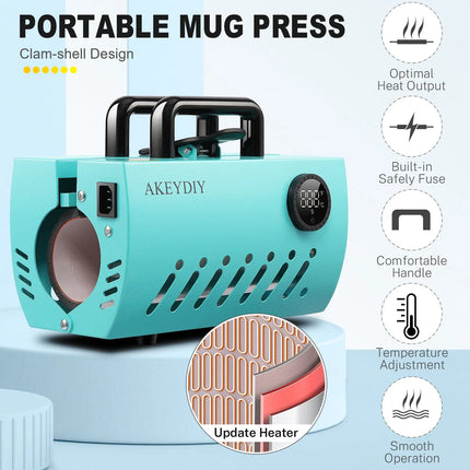 AKEYDIY 600W Heat Press 30oz Sublimation Blanks Tumblers Press Akeydiy