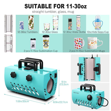 AKEYDIY 600W Heat Press 30oz Sublimation Blanks Tumblers Press Akeydiy