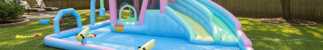 AKEYDIY Inflatable Bounce House Double Slides for Kids, Giant Bounce Castle 21.3FT x14.7FT with Pool Akeydiy